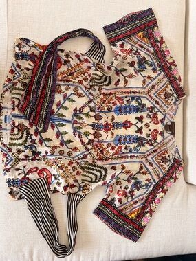 Anthropology Paisley Printed Short-Sleeve Blouse - Multicolor